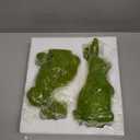 Easter Bunny Decor, 2pcs Flocked Bunny Moss Bunnies Spring Decor Resin Rabbit Figurines for Table Desk Easter Decorations (Large 2pcs)