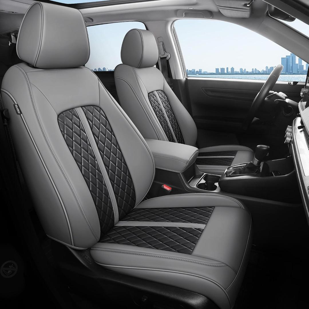 for Honda HRV Seat Covers 2023 2024 2025 2026 Sport LX, Custom Fit Car Seat Cover Full Set, Waterproof Leather HR-V Seat Protector, SUV Cushions Accessories, Gray Black, NOT Fit for EX-L