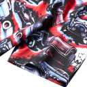 Men's Food Cars Print Shirts Hawaiian Short Sleeve Casual Tropical Funky Button Down Shirt (L)