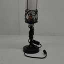 Small Tiffany Table Lamp Stained Glass Candlestick Style Table Light Green Liasion Style Desk Lamp Memory Lamp Sympathy Light (White Bending Style)