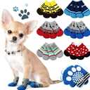 Sadnyy 24 Pcs Dog Socks for Medium Dogs Non Slip Dog Booties Paw Covers with Grips Anti Slip Pet Shoe Cute Summer Doggie Paw Protectors for Hot Pavement Hardwood Floor Prevent Scratching Licking Wound