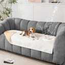 Waterproof Couch Cover for Dogs, Pet Couch Cover for Sofa, Pet-Friendly Scratch Resistant Furniture Protector, Washable Non-Slip Slipcover, Dog Bed Protector (Beige White, 29"x59")