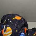 NTBED Galaxy Printed Zipper Bedding Sets Full Lightweight Microfiber Universe Comforter Sets with Fitted Sheet Pillow Covers,Navy Blue