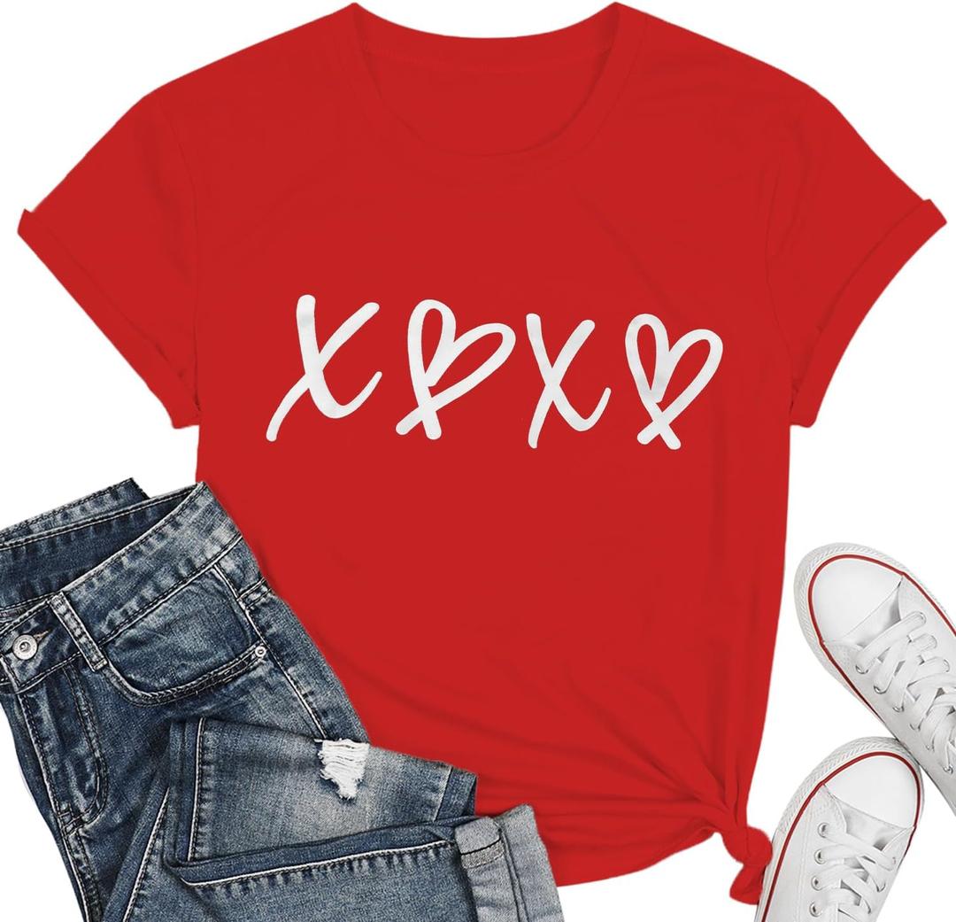 Valentine Teacher Shirt Women-Cute My Class is Full of Sweet Hearts Short Sleeve Valentines Day Teacher Tee Tops