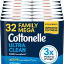 Cottonelle Ultra Clean Toilet Paper, 32 Family Mega Rolls=176 Regular Rolls