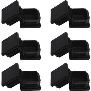 1 1/4 1.25 inch Square Tube End Cap Plastic Plugs 12 Pack,1 1/4 inch 1.25 Inch Square Tubing Plug 1.25x1.25 Tube End Caps Fence Post Pipe Cap Cover Tubing Insert Chair Glide Finishing Plugs,Black