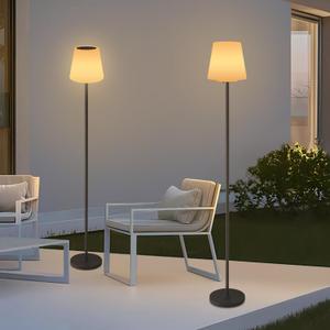 Solar Floor Lamp for Outdoor/Indoor, 2 Pack Outdoor Floor Lamps Waterproof, 3 Color Temperatures Cordless Floor Lamp for Patio Porch Yard Garden