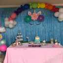 Foil Fringe Curtain Easter Decorations for Home - Melsan 3 Pack 3.2 x 8.2 ft Tinsel Curtain Party Photo Backdrop for Birthday Party Baby Shower or Graduation Decorations Light Blue
