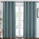 NICETOWN Blackout Greyish Blue Curtains & Drapes for Living Room - Thermal Insulated Solid Grommet Sound Reducing Energy Saving Window Treatments for Porch/Hall, 1 Panel, W52 x L84