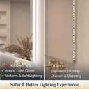 Keonjinn 42 x 36 Inch Backlit Bathroom Mirror with Lights, Frameless LED Mirror with Beveled Edge, HD Tempered Glass, UL-Listed Driver, 3000K/4500K/6500K, Defogging, Lighted Mirrors for Bathroom Wall