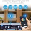AK35 Bluetooth 5.0 Stereo Amplifier, 2.0 Channel Mini Audio Receiver, 30Wx2 Home HiFi Audio Amp with Bass/Treble Control for Home Theater, TV, Speakers, Car