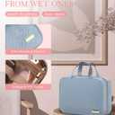 HOTOR Travel Toiletry Bag - Hanging Toiletry Bag for Women & Men, Makeup Bag/Big Comparment, Waterproof for Travel Accessories, Travel Essentials, Medium, Light Blue