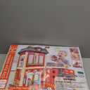 Freniland Wooden Fire Station Playset, 4-Level Pretend Play Firehouse with Fire Truck, Helicopter, Figures & Accessories, Educational Role Play Toy for Toddlers Kids Age 3+