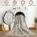 9x12 Area Rug Living Room: Machine Washable Boho Large Vintage Soft Rugs Stain Resistant Farmhouse Oriental Non Slip Indoor Floor Carpet for Bedroom Nursery Kids Playroom Office Dining Room- Green