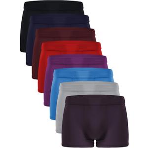 youlehe Men's Underwear Soft Bamboo Viscose Boxer Briefs Stretch Trunks Pack (Large, 8 Pack 09)
