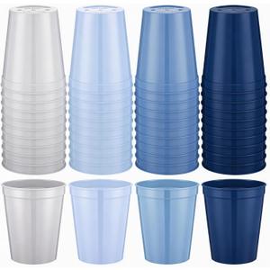 Yungyan 24 Pcs Dusty Blue Baby Shower Decoration Dusty Blue Reusable Plastic Reusable Cups 16 oz Boy Baby Shower Decoration for Gender Reveal Party Supplies Boho Babies Boy Birthday Wedding