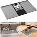 URMONA Waterproof Silicone Under Sink Mat 34'' x 22'' Shelf Liner for Kitchen and Bathroom, Cabinet and Counter Protector, Storage and Organizers, Litter Mat, Pet Cat Puppy Essentials(Beige)