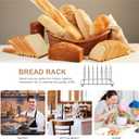 DOITOOL Stainless Steel Toast Rack 6-Slice Bread Holder Stand with Ball Feet and Carry Handle Desktop Bread Storage Rack for Kitchen and Breakfast 5.70X4.72X3.38In