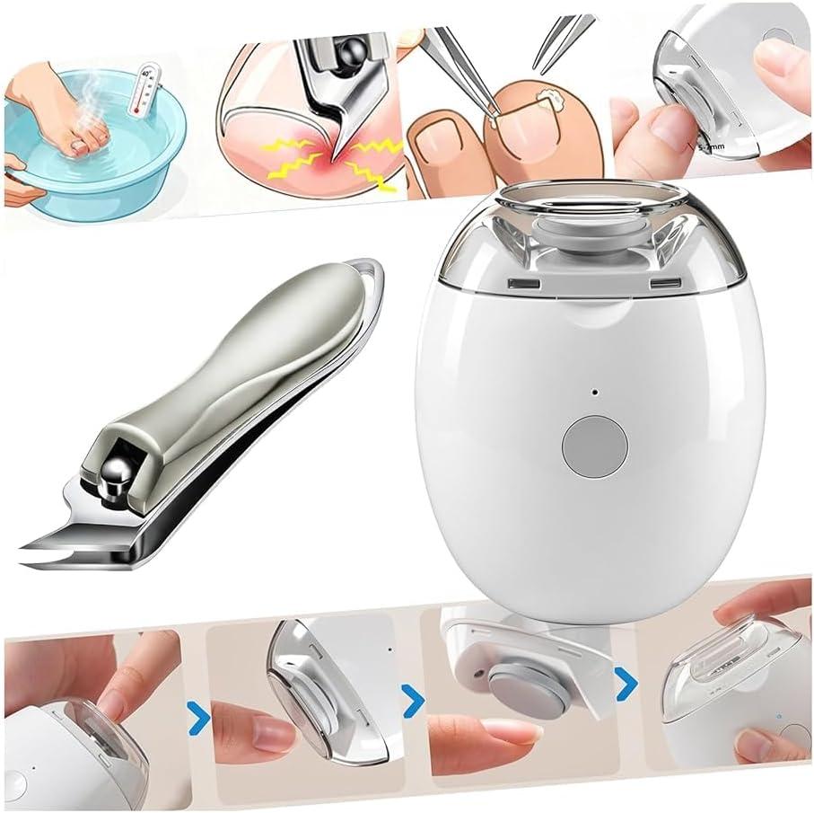 Electric Automatic Nail Clipper & Trimmer - Oblique Nail Clippers (2026 Improved Set) 3-in-1 Nail Grinder with LED Light & 3 Speeds|Gentle for Toenails&Fingernails|Ideal for Seniors, Adults & Babies