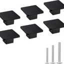 1.57 inch Square knobs Cabinet Black Matte Black knobs for Bathroom Cabinet sblack Drawer 6-Pack