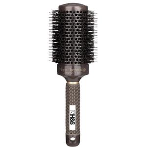 H&S Round Brush For Blow Drying - 2 Inch Thick - Large Ceramic Styling Boar Bristle Brush - Ionic & Nano Technology for Voluminous Hair (Brown)