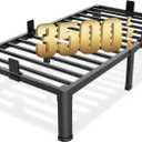 Yitong Angel 14 inch Twin Bed Frame with Round Corner Legs Mattress Slide Stopper,3500 lbs Heavy Duty Metal Platform,No Box Spring Needed,Steel Slat Support,Easy Assembly,Noise Free
