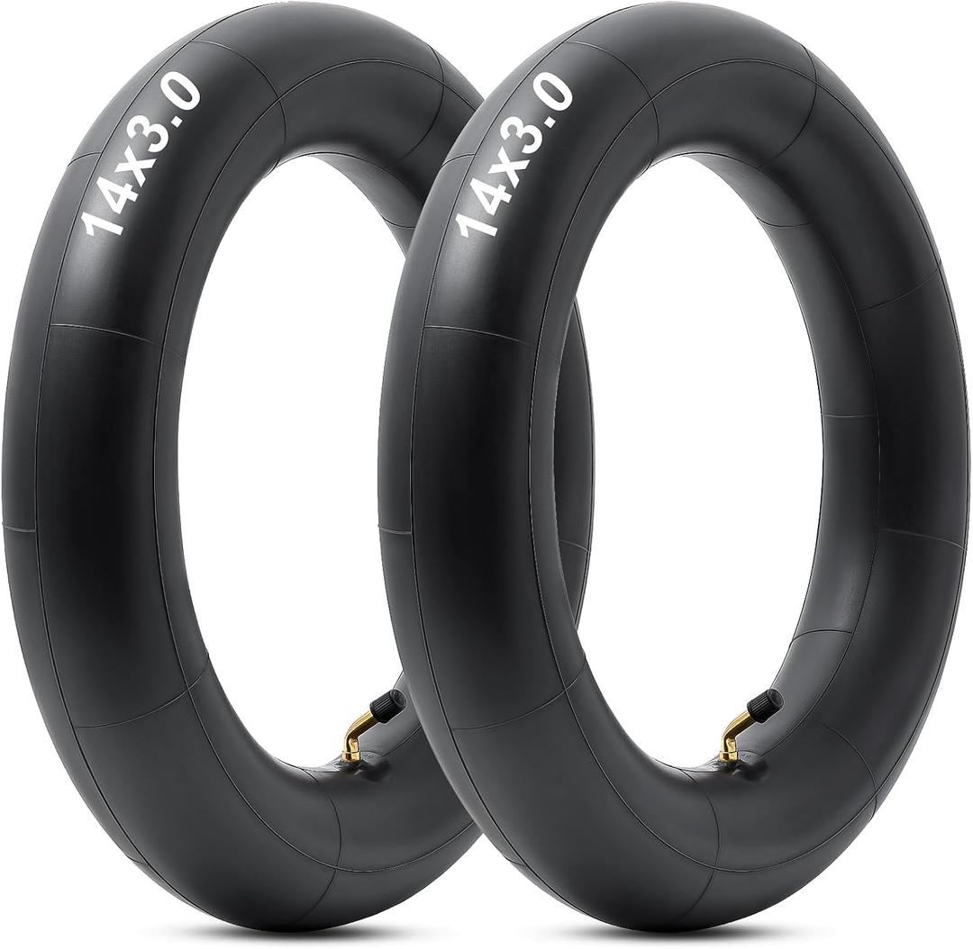 Heavy Duty 14x3.0 Thickened 40% Inner Tube, 14x3 Tire Tube with CR202 Bent Valve Stem Compatible with 14 inch E-Bikes Electric Scooters Mopeds Chopper Bikes and Folding Bikes Inner Tube(2 Pcs)