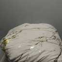 WONGS BEDDING Khaki Gold Metallic Marble Comforter Set Queen Foil Print Glitter Bedding Sets, Soft Microfiber Filling Bedding Duvet Set 90"x90"