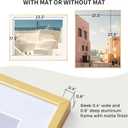Fun Memories 22x28 Metal Picture Frame with 18x24 Mat, Brushed Aluminum Finish, Tempered Glass Front, and Attached Hanging Hardware - Wall Display Frames for Vertical or Horizontal Orientation - Gold