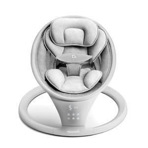 Munchkin Electric Baby Swing with Vibration - Portable Swing for Newborn and Infant, Bluetooth-Enabled Smart Seat with Music, Motion, and Sounds, Light Grey