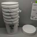 United Solutions 5-Gallon Heavy-Duty Buckets with Snap-On Lids, 6-Pack BPA-Free, Food-Grade Plastic, Multi-Purpose Storage for Home, DIY, and Job Sites White