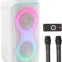 Karaoke Machine for Adults with 2 Wireless UHF Microphones, 400W Peak Power Karaoke System with Dual 6.5'' Subwoofers, Portable Party Bluetooth Speaker with RC, Bass & Treble Control for Outdoor/Home