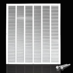 Engera Return Air Grille - Sidewall and Ceiling - HVAC Vent Duct Cover Diffuser - White 20" x 20" [Outer Dims: 21.75w X 21.75"h]