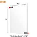 Enoin 2pcs 12 x 16 Inch Clear Acrylic/Plexiglass Sheet 0.060" 1/16 Inch Thick, Plastic Sheet Transparent Board Panel for Glass, DIY Project,Picture Frame, Paintings, Art Craft