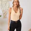 VICHYIE Tank Tops for Women Summer Sleeveless Shirts V Neck Ribbed Slim Fitted Tops Cami Blouses XS