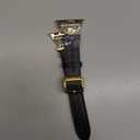 Wearlizer Leather Band Compatible with Apple Watch Bands Women 41mm 40mm 38mm 49mm 46mm 45mm 44mm 42mm, Fancy Dressy Strap for iWatch Series 11 10 9 8 7 6 5 4 3 SE/Ultra 3 2 1 (Black/Gold)