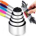 Tiluck Measuring Cups And Magnetic Measuring Spoons Set, Stainless Steel Measuring Cups, 6 Double-Sided Stainless Steel Measuring Spoons & 1 Leveler (12)