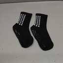 Duufin 6 Pairs Black Grip Socks Soccer Youth Grippy Sports Athletic Football Grip Soccer Non Slip Socks for Youth Boys Girls 10-15 Years Old