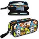 Fitvc Large Pencil Case for Boys, Sports Boys Pencil Pouch for Kids Teens School, Large Capacity Pencil Box Marker Organizer for School