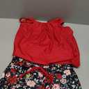 Aqua Eve Two Piece Women's Tankini Swimsuits Blouson Swim Tank Top with Shorts Modest Bathing Suits (Medium, Red Flower & Black)