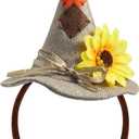 Spooktacular Creations Scarecrow Hat Headband for Adults Kids, Brown Headwears Costume Accessories for Halloween Dress up Cosplay Party, One Size Sunflower Headpiece