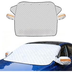 Windshield Cover for Winter Ice/Snow/Frost, Heavy Duty Thick Protective Windscreen Cover, Snow Ice Frost Dust Water Resistent, Heat Car Windshield Snow Cover (63"x46")