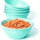 Youngever 5 Pack 32 oz Plastic Cereal Bowls, Reusable Soup Bowls, Fruit Bowls, Serving Bowls, Lightweight and Durable (Robin Blue)