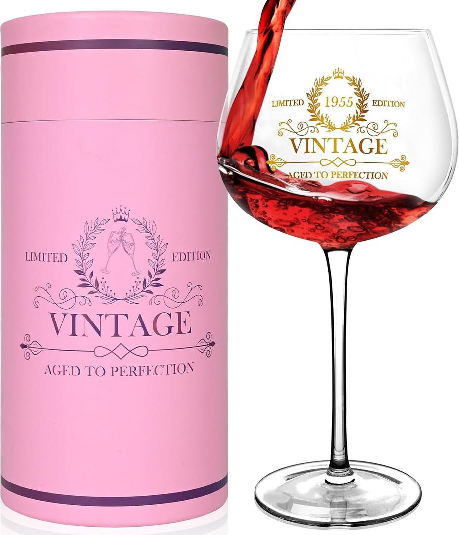 70th Birthday Gifts for Women, 20Oz Vintage 1955 Wine Glass with Golden Letter, 70 Year Old Birthday Decorations, Funny 70 Bday Gift Ideas For Women, Friends, Sister, Mom - Turning 70 Present 70th Birthday Gifts for Women, 20Oz Vintage 1955 Wine Glass with Golden Letter, 70 Year Old Birthday Decorations, Funny 70 Bday Gift Ideas For Women, Friends, Sister, Mom - Turning 70 Present