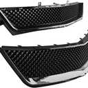 Impala Grille Front Upper & Lower Grille With Fog Light Cover Set Compatible With 2014 2015 2016 2017 2018 2019 2020 Chevy Impala LT LS