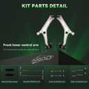 AUQDD 10Pcs Front End Suspension Kit Fit For 2023-2025 Ho-nda Accord, Lower Control Arm w/Ball Joint, Sway Bar Link, Outer & Inner Tie Rod End (# MS601325 K750953 EV801520 ES801504 5136030AH00)