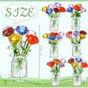 FoldTier 42 Pcs Mini Glass Flower Decoration Hand Blown Glass Flower Figurines Collectible Ornaments with Vase for Mothers Day Birthday Table Centerpiece Garden DIY Craft(Roses)