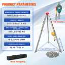 2600 lbs Confined Space Tripod Kit, Confined Space Rescue Tripod with 5.2-8ft Adjustable Working Height, 98' Cable Lifting Winch, Heavy Duty Rescue Tripod Lifting Hoist with 32.8' Protection