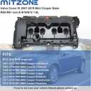 MITZONE Cylinder Head Valve Cover Compatible with 2007-2016 Mini Cooper Base R55-R61 non-S N16/N12 1.6L Replace 11127646554