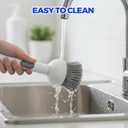 Holikme Dish Brush with Soap Dispenser - Dish Brush with Long Handle Deep Cleaning, Dish Scrubber Switchable Modes for Dishes, Pans, Sink, Pots (White)